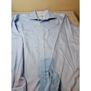Joseph Aboud Dress Shirt Men's 17 1/2 - 34/35  Non-Iron Blue Business Casual